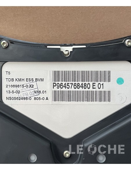 Etichetta e codici del quadro strumenti per Peugeot 307