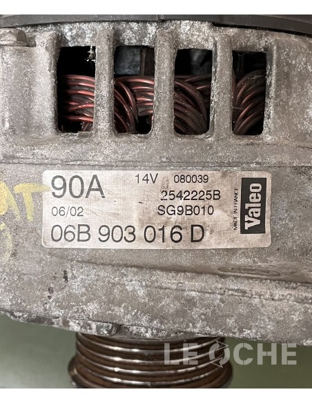 Etichetta e codici dell'alternatore usato per Volkswagen Passat