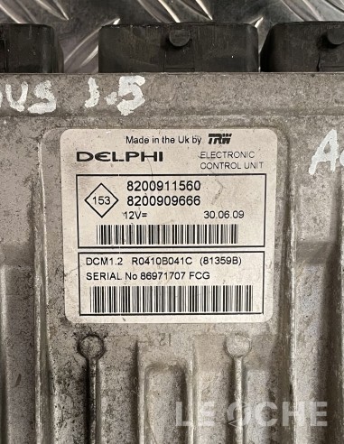Etichetta e codice della centralina motore usata per Renault Modus