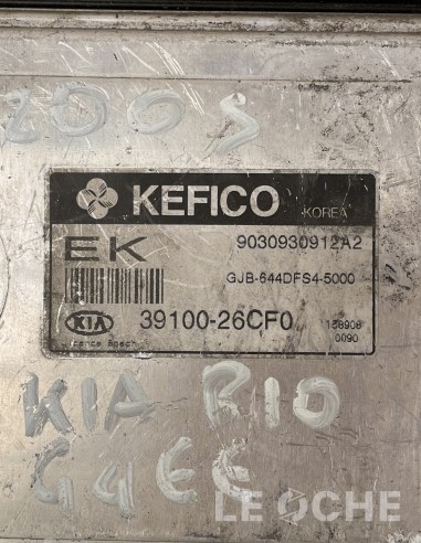 Etichetta e codici dell'ECU usata per Kia Rio