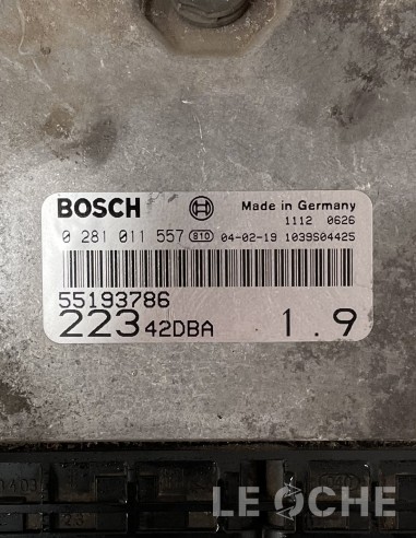 Etichetta e codici dell'ECU usata per Fiat Doblò