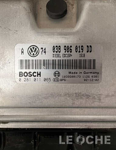 Etichetta e codici dell'ECU usata per Volkswagen Golf