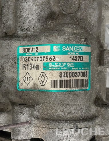 Etichetta e codici del compressore clima usato per Renault Clio