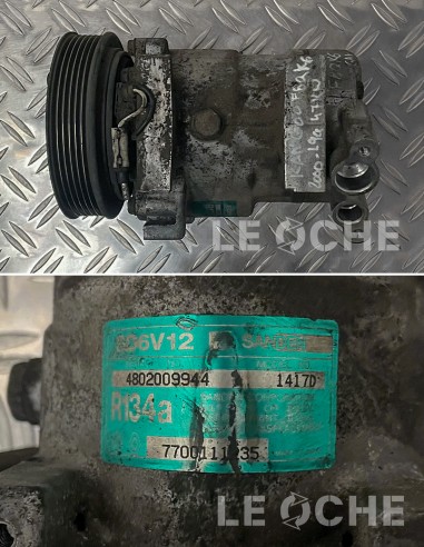 Lato, etichetta e codici del compressore clima usato per Renault Kangoo