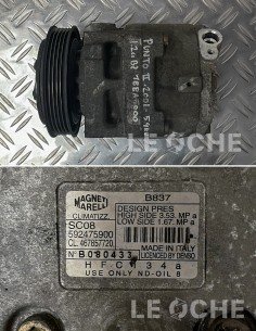 Lato, etichetta e codici del compressore clima usato per Fiat Punto 2