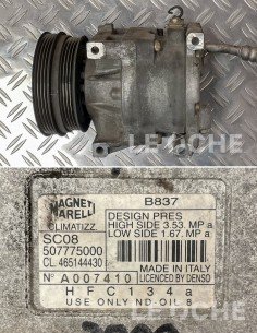 Lato, etichetta e codici del compressore clima usato per Lancia Y