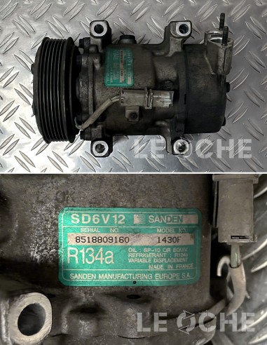 Lato, etichetta e codici del compressore clima usato per Peugeot 307