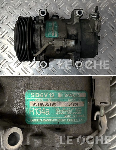 Lato, etichetta e codici del compressore clima usato per Peugeot 307